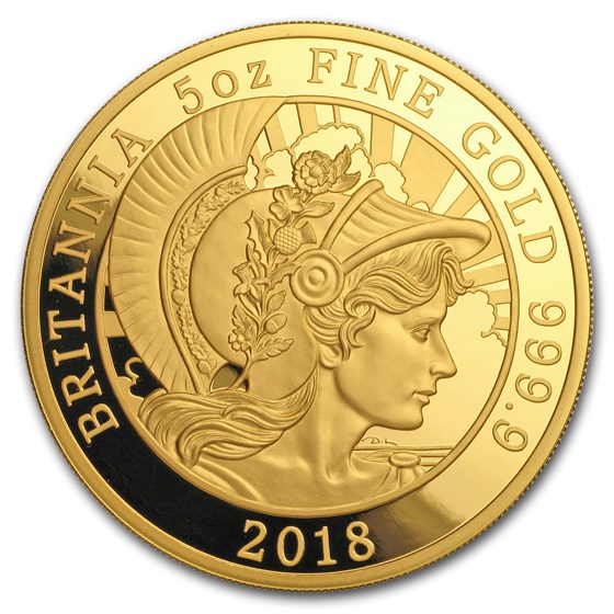 2018 Great Britain 5 oz Proof Gold Britannia 2018 Great Britain 5 oz Proof Gold Britannia