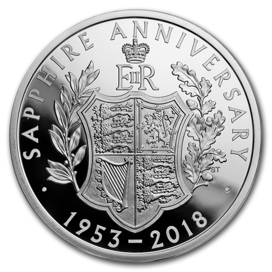 2018 Great Britain £5 Proof Silver Queen's Sapphire Coronation