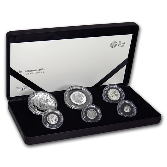 2018 Great Britain 6-Coin Silver Britannia Proof Set 2018 Great Britain 6-Coin Silver Britannia Proof Set