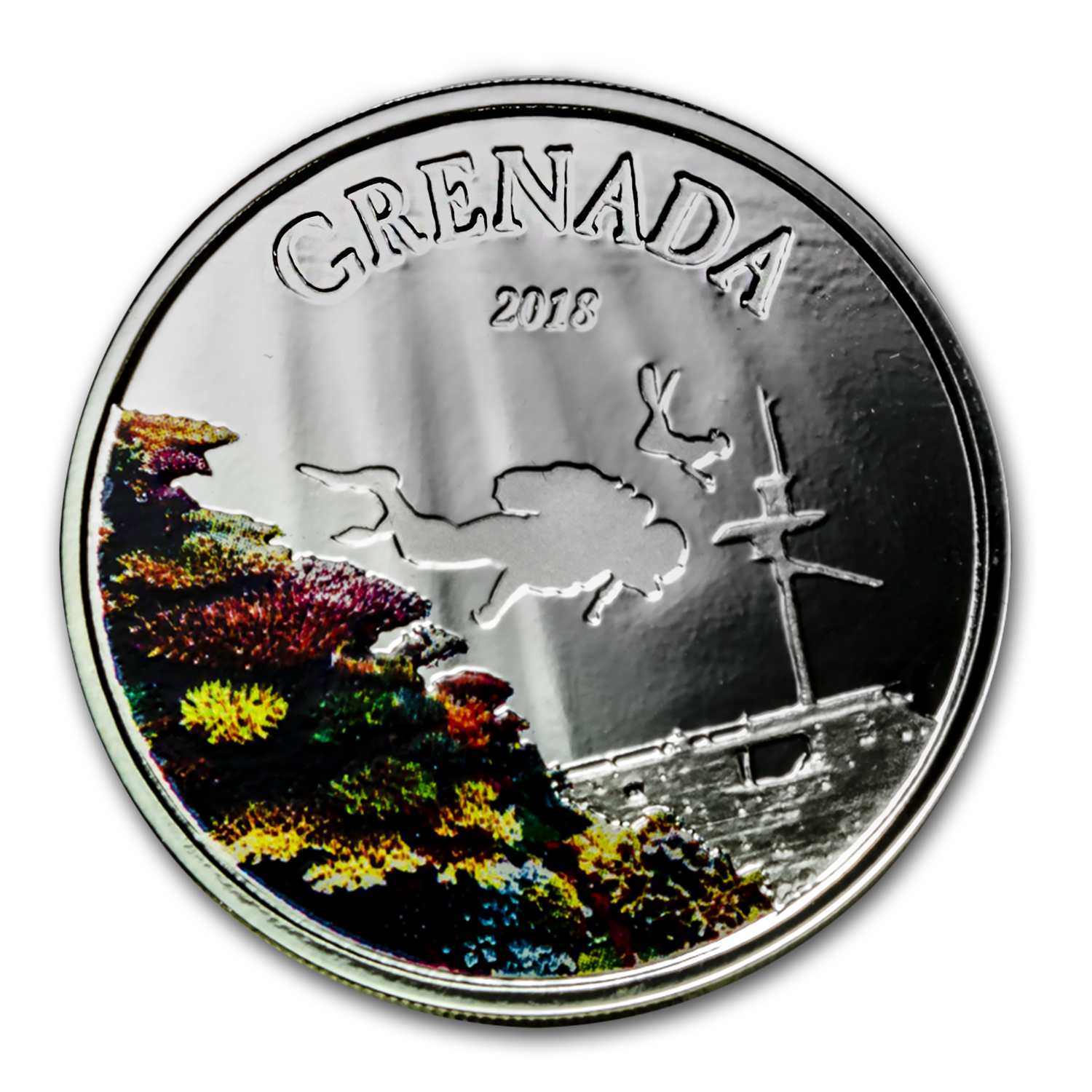 Grenada Diving Paradise Details about   2018 Caribbean 1 Oz Silver Coin 