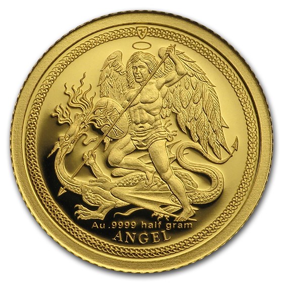 2018 Isle of Man 1/2 Gram Gold Angel Proof 2018 Isle of Man 1/2 Gram Gold Angel Proof