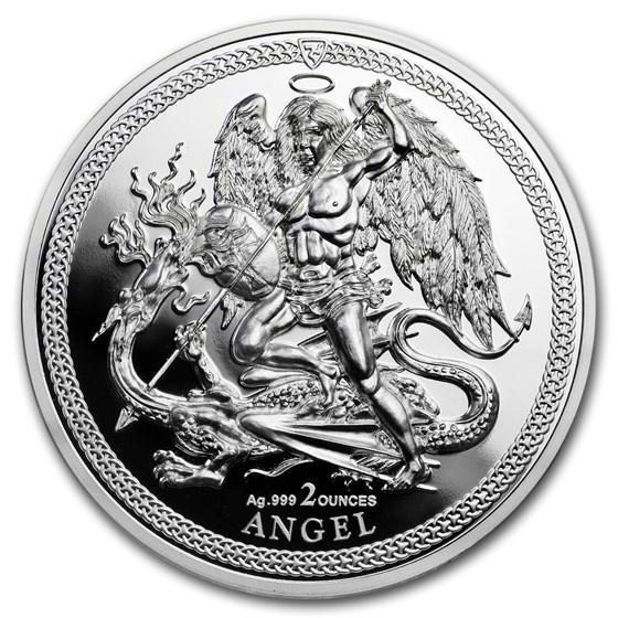 2018 Isle of Man 2 oz Silver Angel Piedfort Proof 2018 Isle of Man 2 oz Silver Angel Piedfort Proof