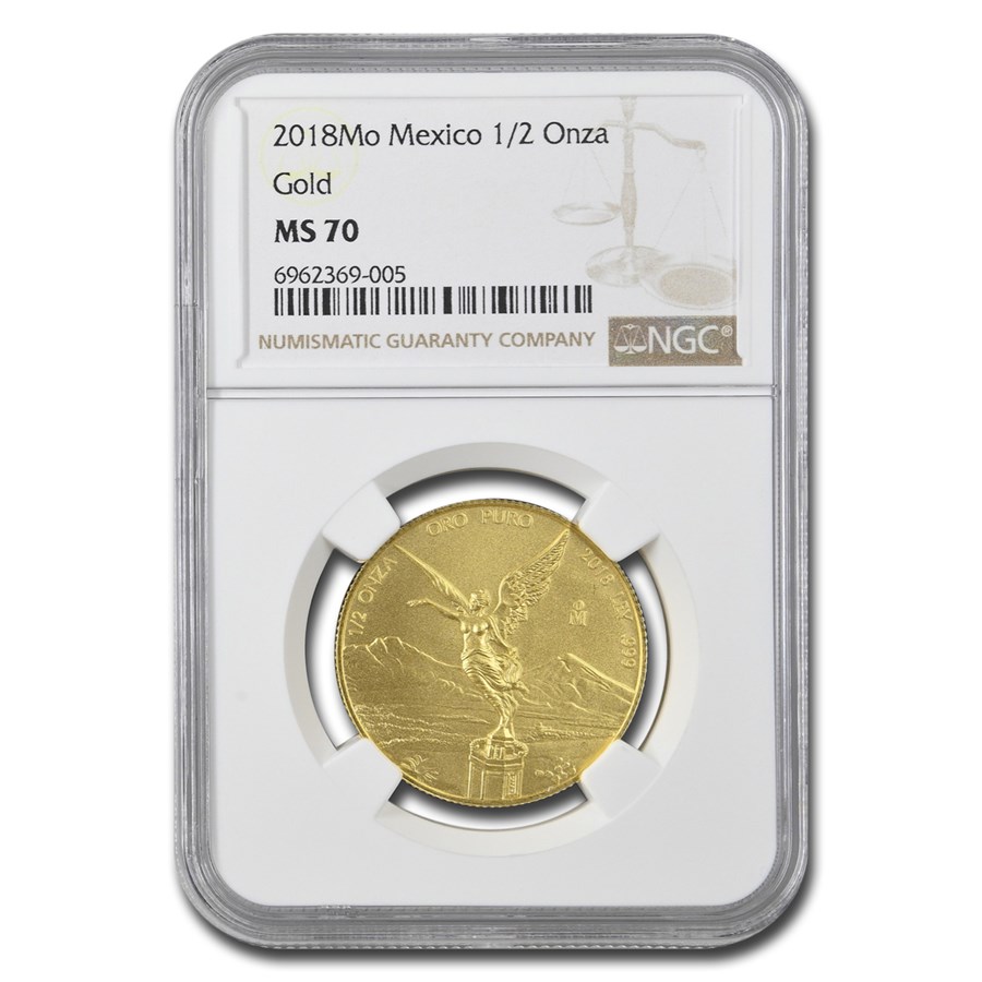 2018 Mexico 1/2 oz Gold Libertad MS-70 NGC
