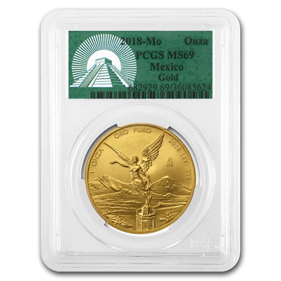 2018 Mexico 1 oz Gold Libertad MS-69 PCGS (Green Label) 2018 Mexico 1 oz Gold Libertad MS-69 PCGS (Green Label)