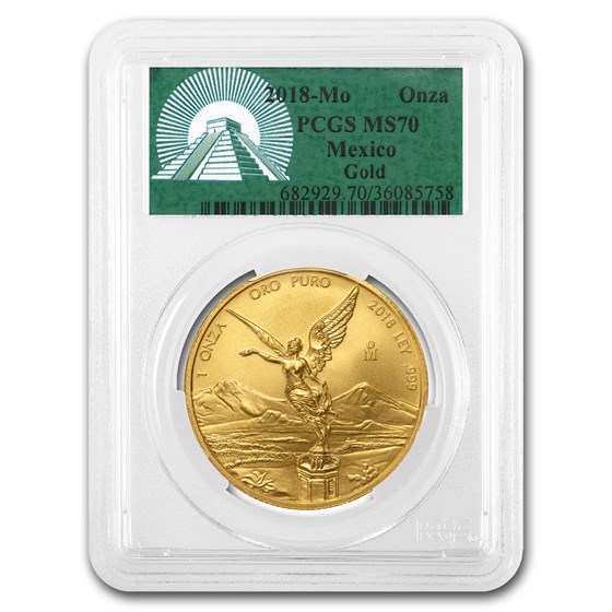 2018 Mexico 1 oz Gold Libertad MS-70 PCGS (Green Label) 2018 Mexico 1 oz Gold Libertad MS-70 PCGS (Green Label)