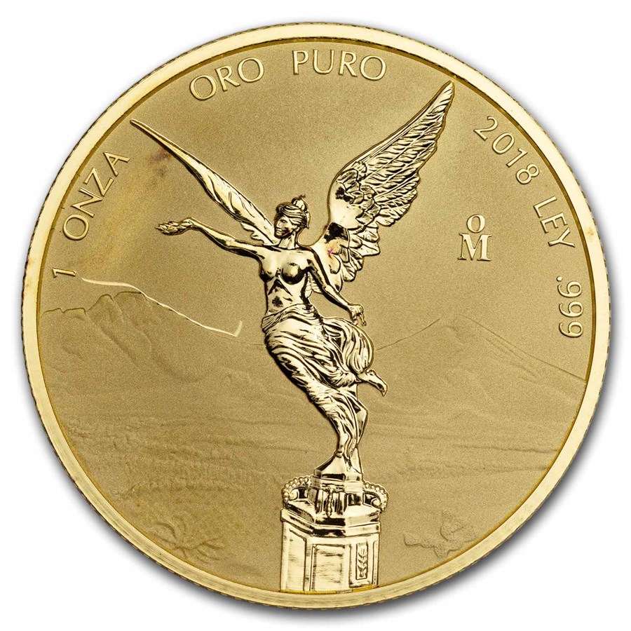 2018 Mexico 1 oz Reverse Proof Gold Libertad (Abrasions)