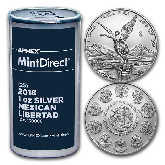2018 Mexico 1 oz Silver Libertad (25-Coin MintDirect® Tube) 2018 Mexico 1 oz Silver Libertad (25-Coin MintDirect® Tube)