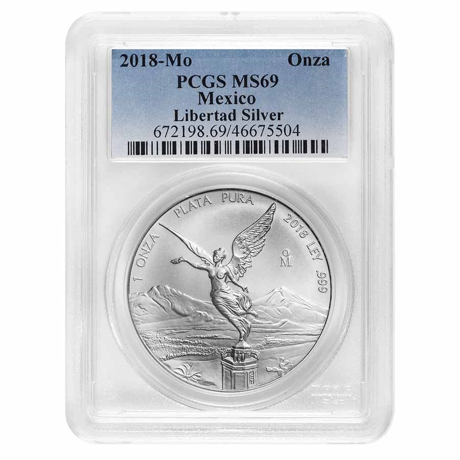 2018 Mexico 1 oz Silver Libertad MS-69 PCGS
