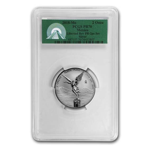 2018 Mexico 2 oz Silver Reverse Proof Libertad PR-70 PCGS 2018 Mexico 2 oz Silver Reverse Proof Libertad PR-70 PCGS