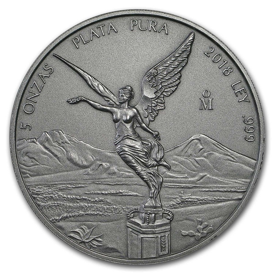 Buy 2018 Mexico 5 oz Silver Libertad Antiqued Finish (In Capsule) APMEX
