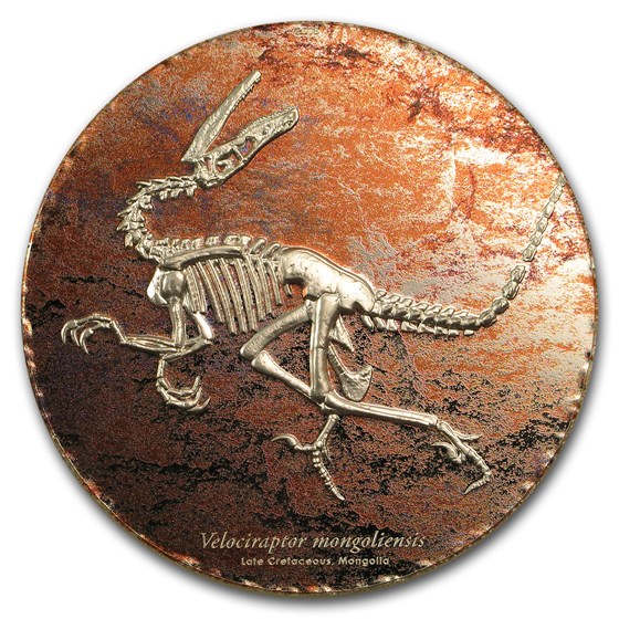 2018 Mongolia 3 oz Silver Prehistoric Beasts Velociraptor 2018 Mongolia 3 oz Silver Prehistoric Beasts Velociraptor