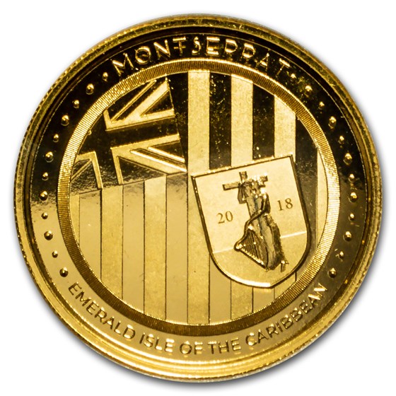 2018 Montserrat 1 oz Gold Emerald Isle of the Caribbean BU 2018 Montserrat 1 oz Gold Emerald Isle of the Caribbean BU