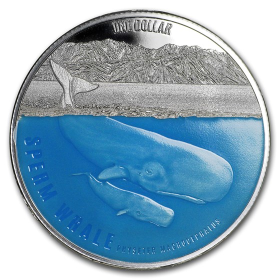 2018 New Zealand 1 oz Silver $1 Sperm Whale Proof 2018 New Zealand 1 oz Silver $1 Sperm Whale Proof