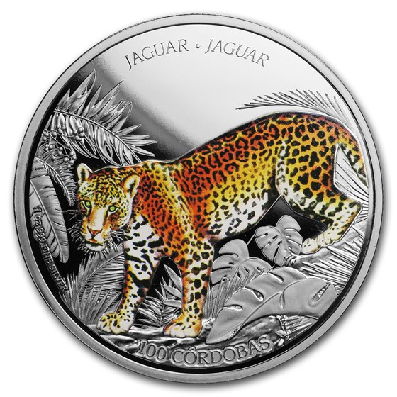 2018 Nicaragua 1 oz Silver 100 Córdobas Wildlife: Jaguar 2018 Nicaragua 1 oz Silver 100 Córdobas Wildlife: Jaguar