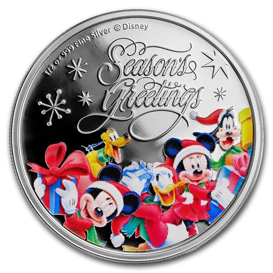 2018 Niue 1/2 oz Silver $1 Disney Season's Greetings Proof 2018 Niue 1/2 oz Silver $1 Disney Season's Greetings Proof