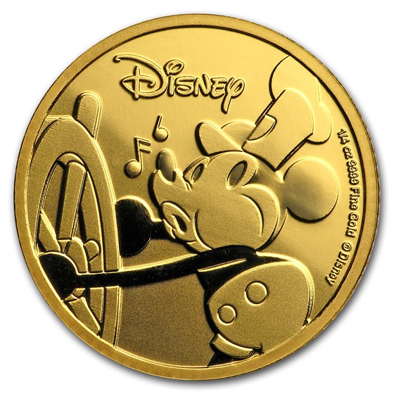 2018 Niue 1/4 oz Gold Proof $25 Disney Mickey's 90th Anniversary 2018 Niue 1/4 oz Gold Proof $25 Disney Mickey's 90th Anniversary