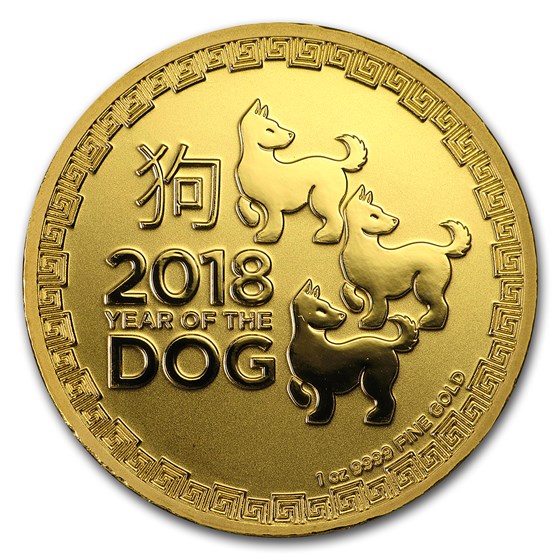 2018 Niue 1 oz Gold $250 Lunar Dog BU 2018 Niue 1 oz Gold $250 Lunar Dog BU