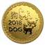 2018 Niue 1 oz Gold $250 Lunar Dog BU