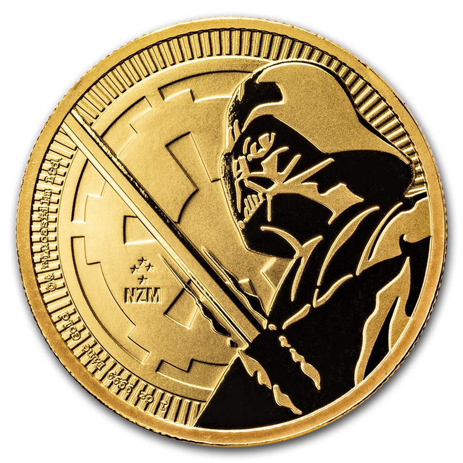 2018 Niue 1 oz Gold $250 Star Wars: Darth Vader Lightsaber BU