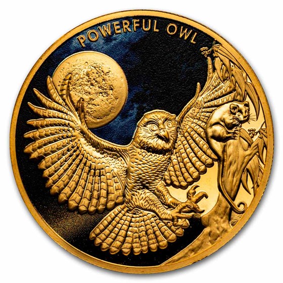 2018 Niue 1 oz PF Gold Powerful Owl Endangered & Extinct (NO COA) 2018 Niue 1 oz PF Gold Powerful Owl Endangered & Extinct (NO COA)