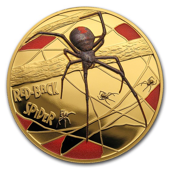 2018 Niue 1 oz Pf Gold Red-Back Spider Deadly & Dangerous (Color) 2018 Niue 1 oz Pf Gold Red-Back Spider Deadly & Dangerous (Color)
