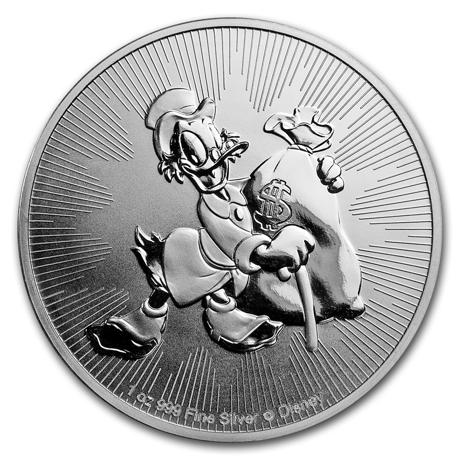 2018 Niue 1 oz Silver $2 Disney Scrooge McDuck BU