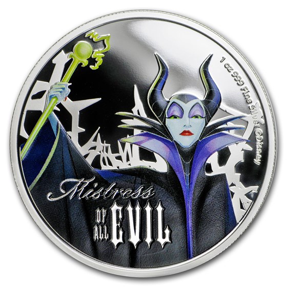 2018 Niue 1 oz Silver $2 Disney Villains Maleficent
