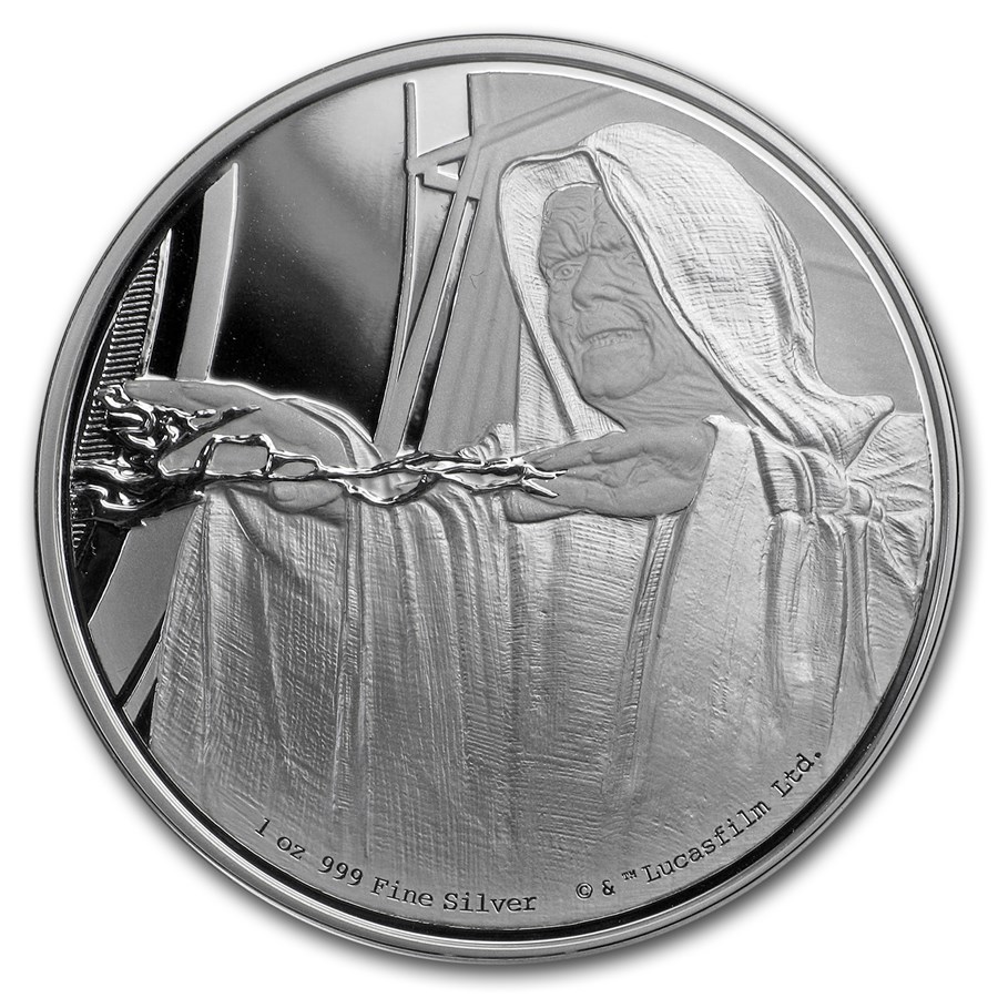 2018 Niue 1 oz Silver $2 Star Wars Emperor Palpatine (w/Box, COA)