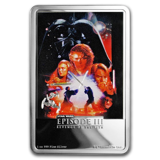 2018 Niue 1 oz Silver $2 Star Wars Revenge of the Sith Poster 2018 Niue 1 oz Silver $2 Star Wars Revenge of the Sith Poster