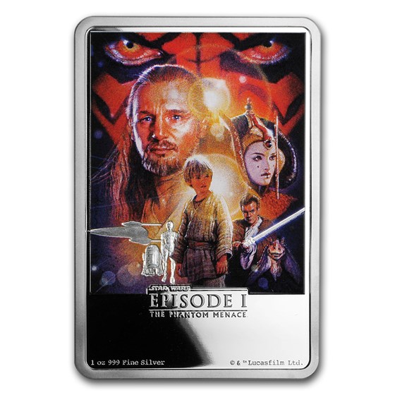 2018 Niue 1 oz Silver $2 Star Wars The Phantom Menace Poster 2018 Niue 1 oz Silver $2 Star Wars The Phantom Menace Poster