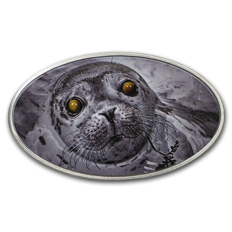 2018 Niue 1 oz Silver Animal Skin Pinniped Baby Seal