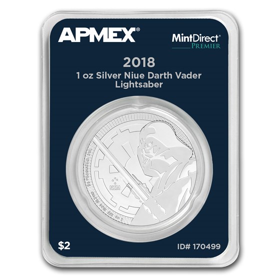 2018 Niue 1 oz Silver Darth Vader Lightsaber (MD® Premier Single) 2018 Niue 1 oz Silver Darth Vader Lightsaber (MD® Premier Single)