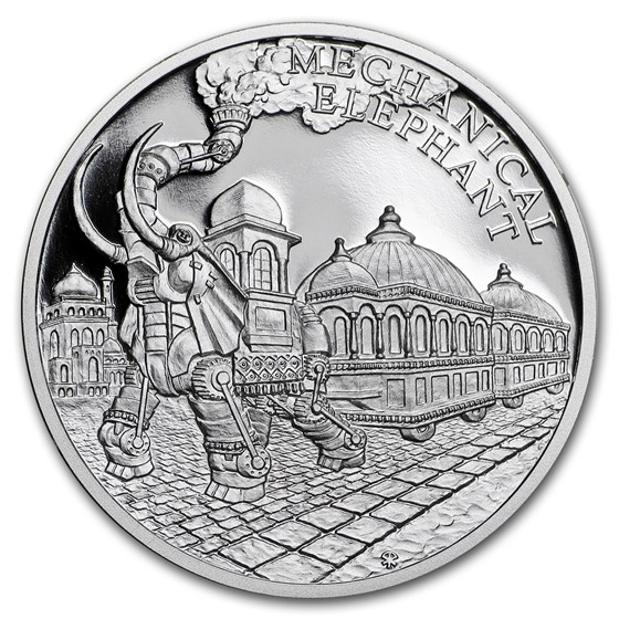 2018 Niue 1 oz Silver World of Jules Verne Steam-Powered Elephant 2018 Niue 1 oz Silver World of Jules Verne Steam-Powered Elephant