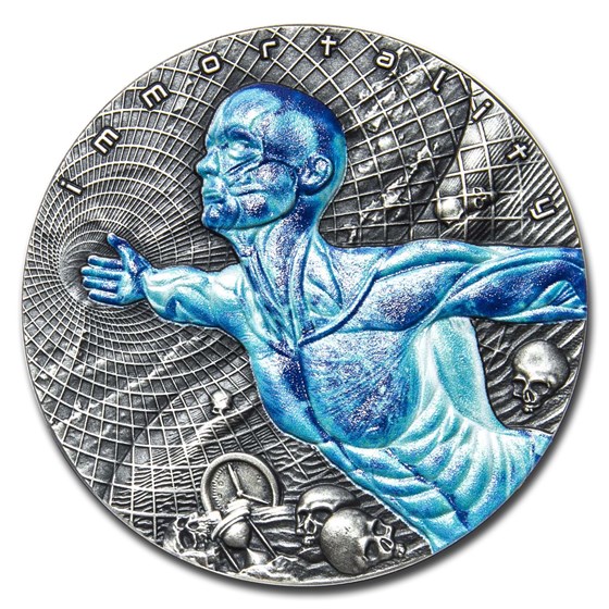 2018 Niue 2 oz Antique Silver Code Of The Future: Immortality 2018 Niue 2 oz Antique Silver Code Of The Future: Immortality