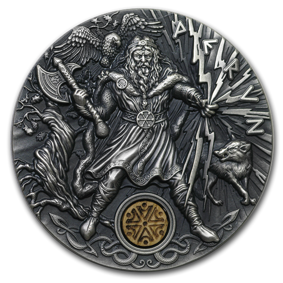2018 Niue 2 oz Antique Silver Slavic Gods: Perun God of Thunder 2018 Niue 2 oz Antique Silver Slavic Gods: Perun God of Thunder