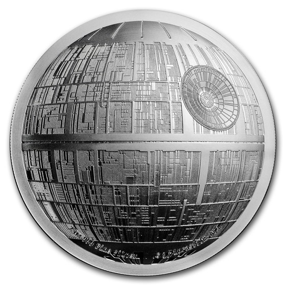 2018 Niue 2 oz Silver $5 Star Wars Death Star Ultra High Relief 2018 Niue 2 oz Silver $5 Star Wars Death Star Ultra High Relief