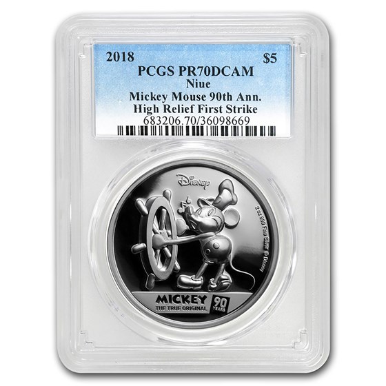 2018 Niue 2 oz Silver Mickey's 90th COA #6-30 PR-70 PCGS (FS UHR) 2018 Niue 2 oz Silver Mickey's 90th COA #6-30 PR-70 PCGS (FS UHR)