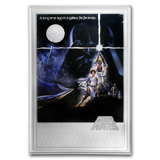2018 Niue 35 gram Silver $2 Star Wars A New Hope Foil Poster