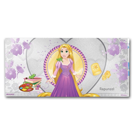2018 Niue 5 gram Silver $1 Note Disney Princess Rapunzel 2018 Niue 5 gram Silver $1 Note Disney Princess Rapunzel