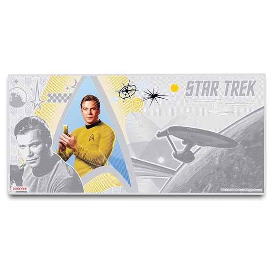 2018 Niue 5 gram Silver $1 Note Star Trek Captain Kirk w/Album