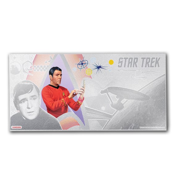 2018 Niue 5 gram Silver $1 Note Star Trek Lt. Commander Scotty 2018 Niue 5 gram Silver $1 Note Star Trek Lt. Commander Scotty