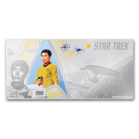 2018 Niue 5 gram Silver $1 Note Star Trek Lt. Hikaru Sulu