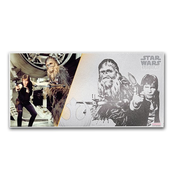 2018 Niue 5 gram Silver $1 Note Star Wars Han Solo & Chewbacca