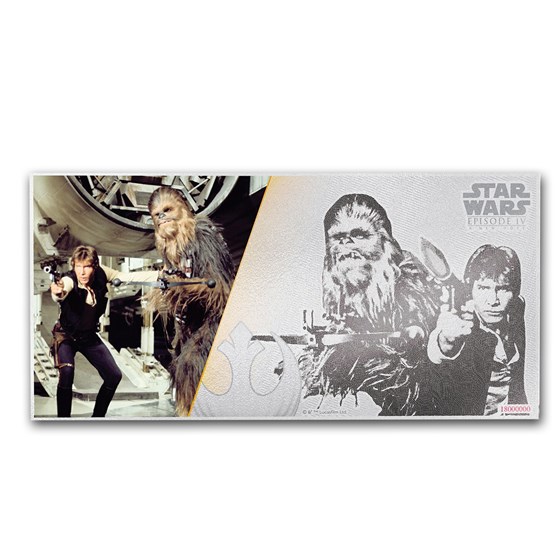 2018 Niue 5 gram Silver $1 Note Star Wars Han Solo & Chewbacca 2018 Niue 5 gram Silver $1 Note Star Wars Han Solo & Chewbacca