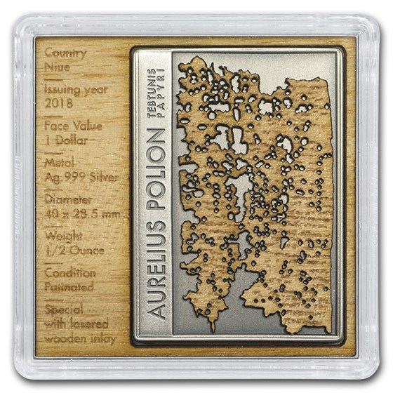 2018 Niue Silver $1 Aurelius Polion Tebtunis Papyri BU 2018 Niue Silver $1 Aurelius Polion Tebtunis Papyri BU