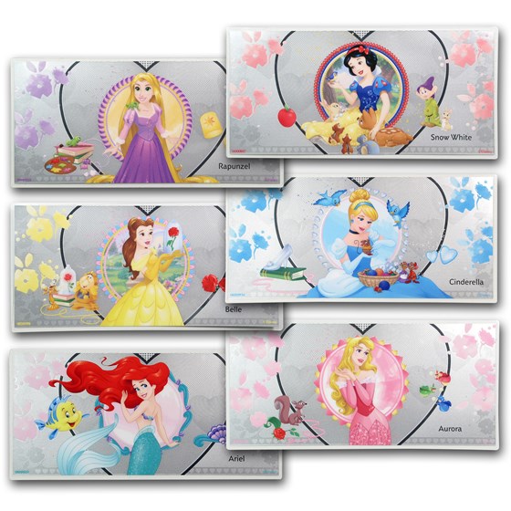 2018 Niue Silver $1 Disney Princess Six-Note Set (w/Album) 2018 Niue Silver $1 Disney Princess Six-Note Set (w/Album)