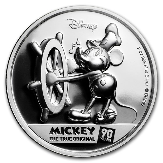 2018 Niue Silver 2 oz $5 Mickey's 90th Anniv Ultra High Relief 2018 Niue Silver 2 oz $5 Mickey's 90th Anniv Ultra High Relief