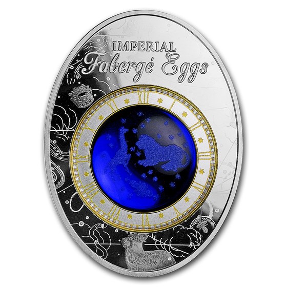 2018 Niue Silver Faberge Eggs (Blue Tsarevich Constellation) 2018 Niue Silver Faberge Eggs (Blue Tsarevich Constellation)