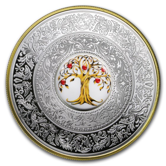 2018 Niue Silver Faberge Tree of Luck Porcelain Proof 2018 Niue Silver Faberge Tree of Luck Porcelain Proof