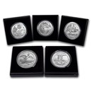 2018-P 5-Coin 5 oz Silver Burnished ATB Set (w/Box & COA)